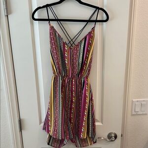 4/$20 SHEIN Geometric Patterned Open Back Romper